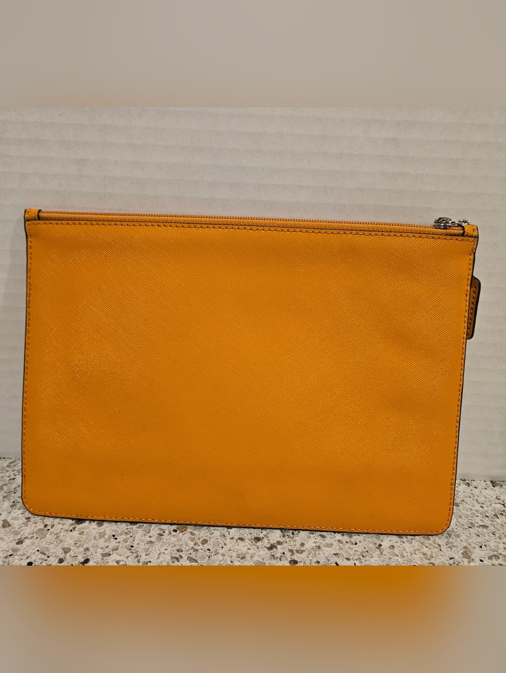Coach Darcy Mango Leather Lion Appliqué Pouch Wristlet Clutch Novelty Rare - Picture 2 of 9